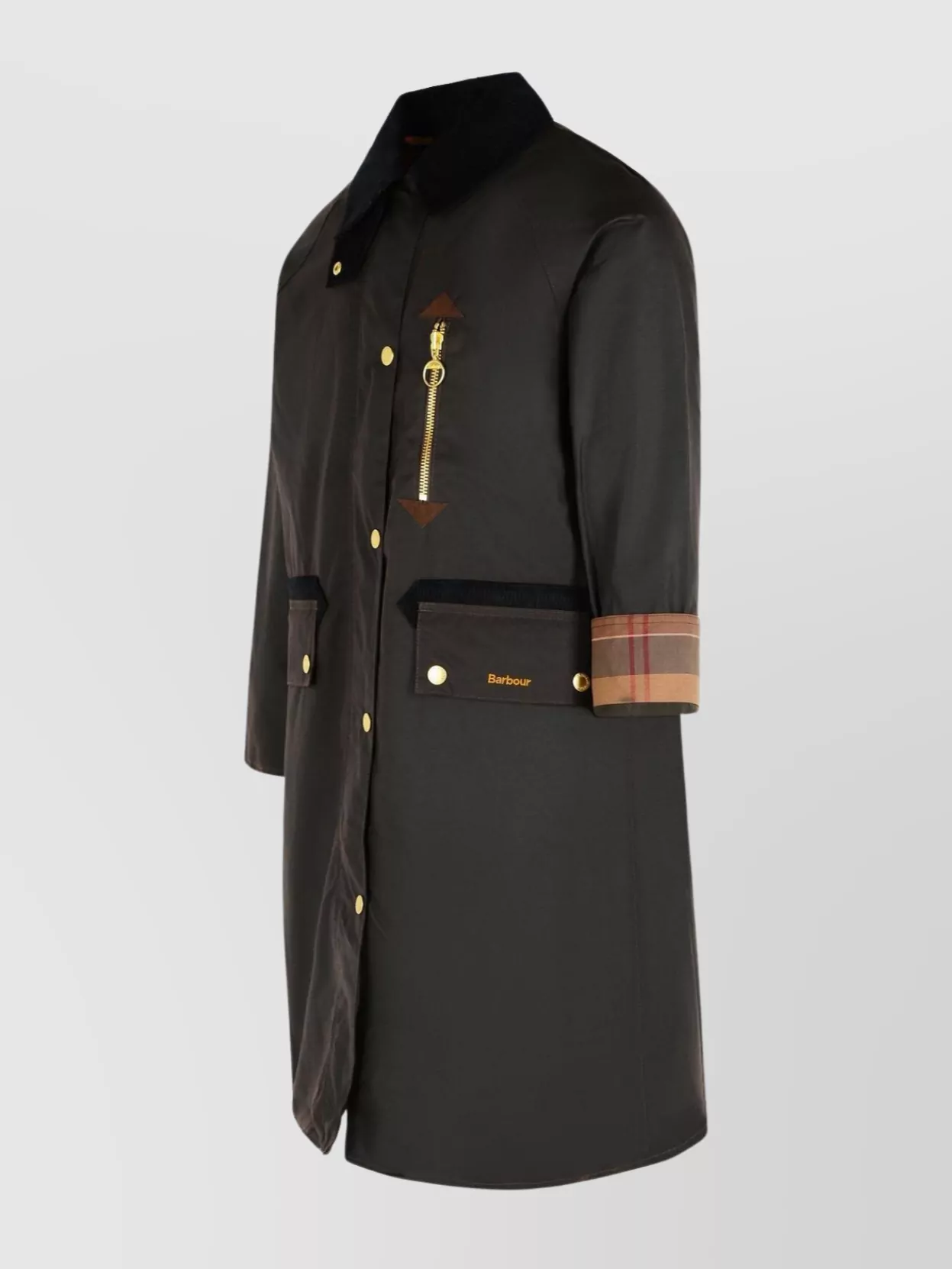 Barbour 'evette' Dark Brown Waxed Cotton Parka
