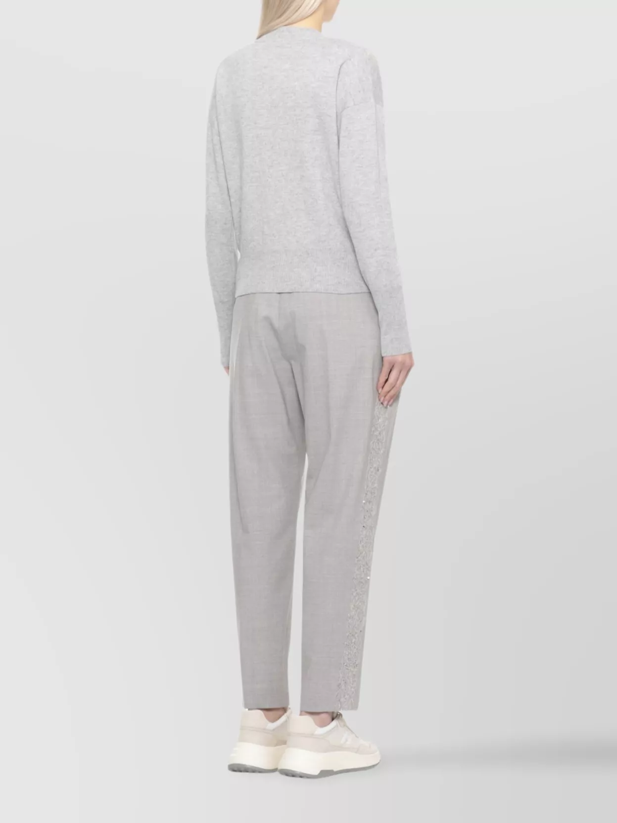 Peserico Argyle Knit Sweater Ribbed Cuffs