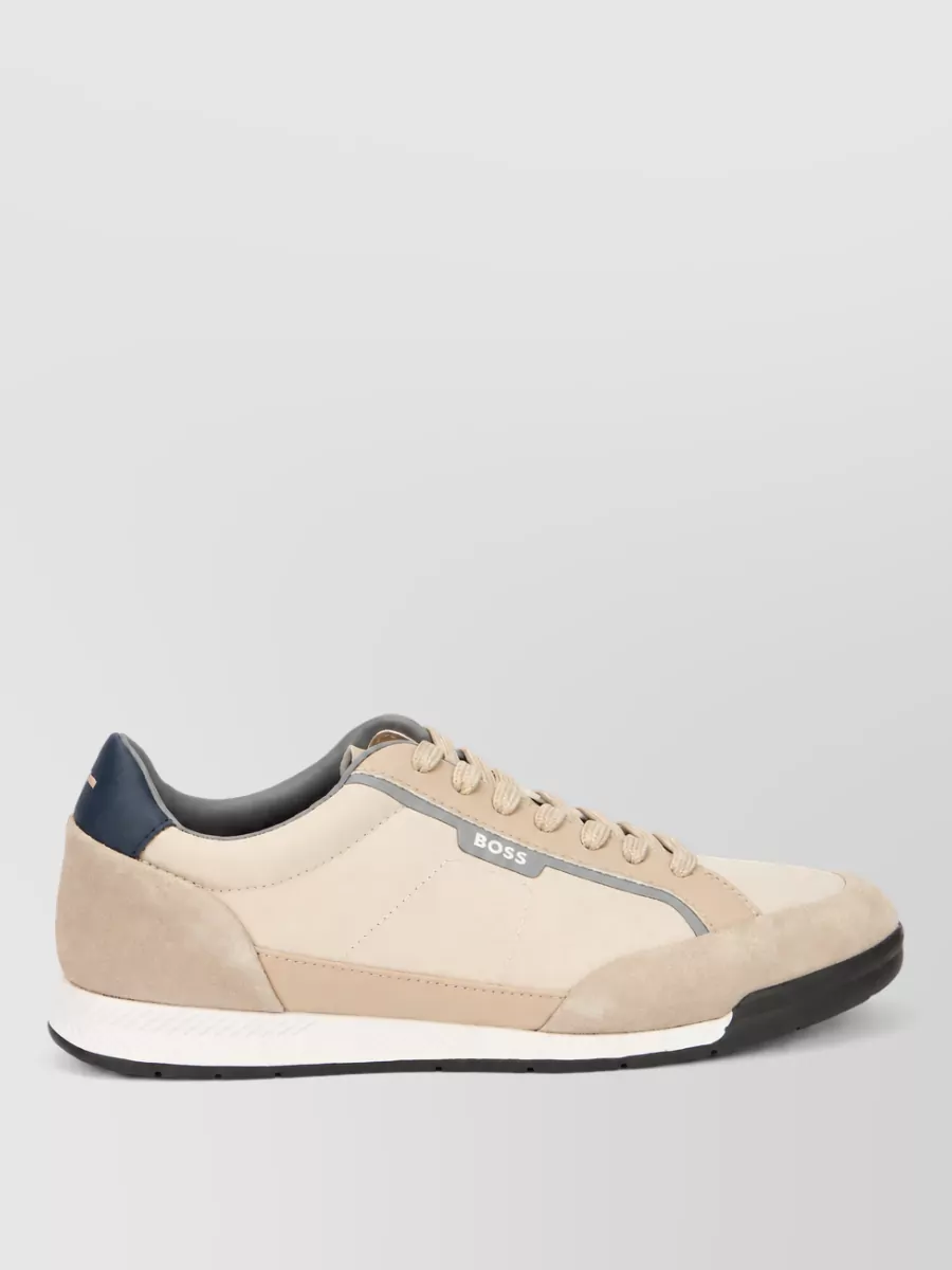 Boss Leather Lace-Up Sneakers