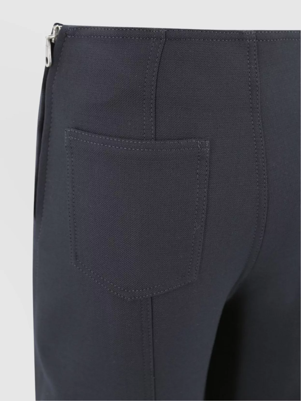 Etro High Waist Straight Trousers With Silver Zips