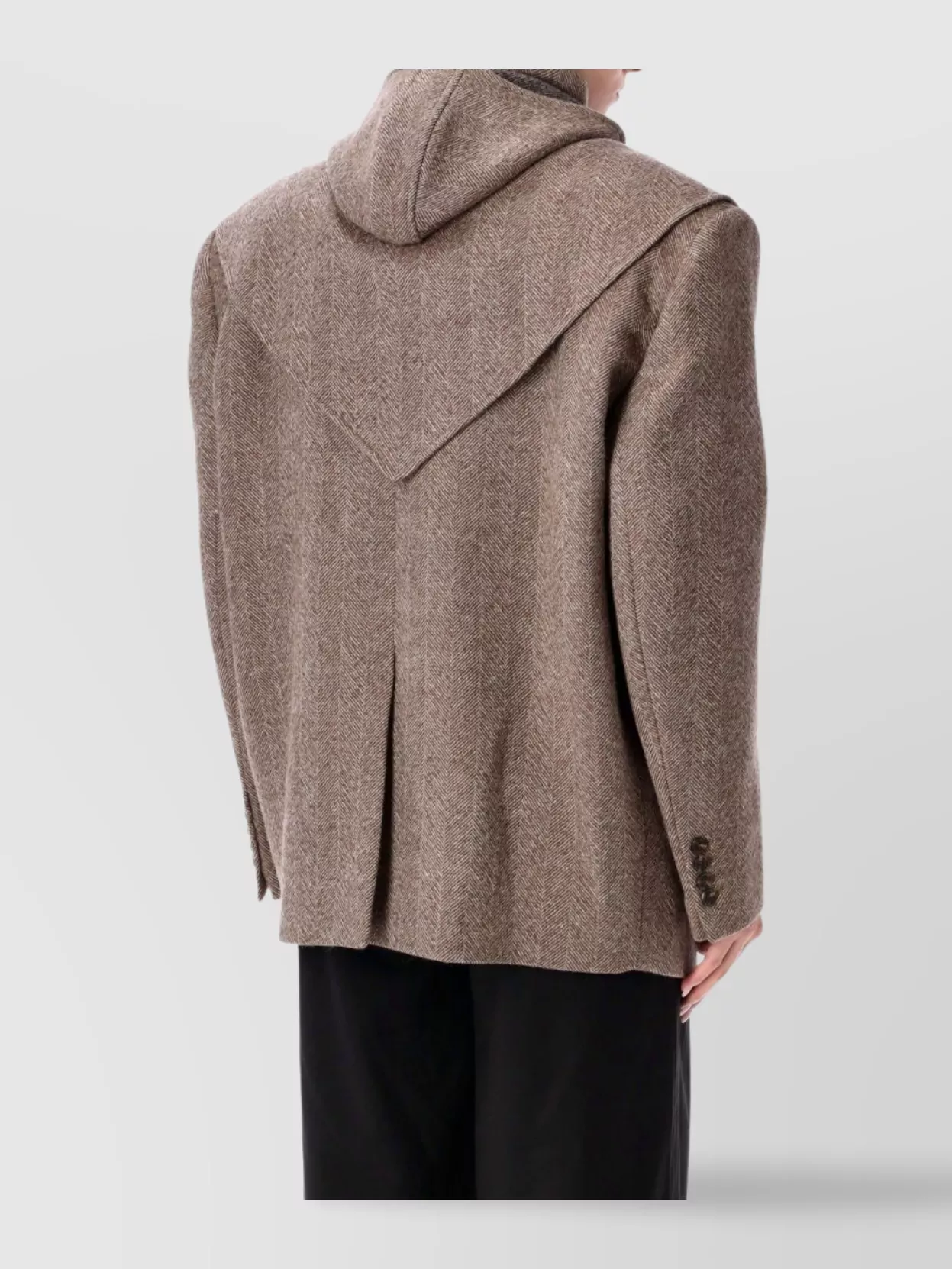 Magda Butrym Hooded Jacket Flap Pockets In Brown
