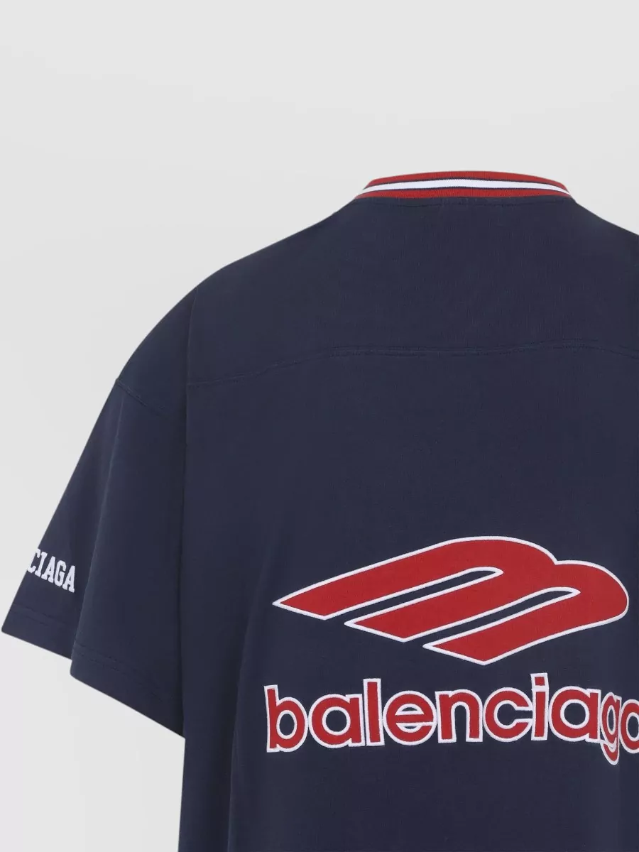 Balenciaga V Neck T Shirt Contrast Trim