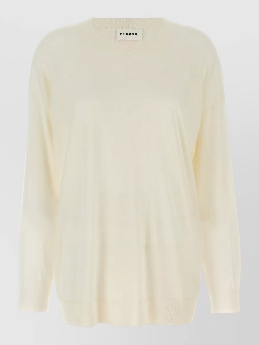 P.a.r.o.s.h. cashmere silk wool crew-neck long-sleeve sweater