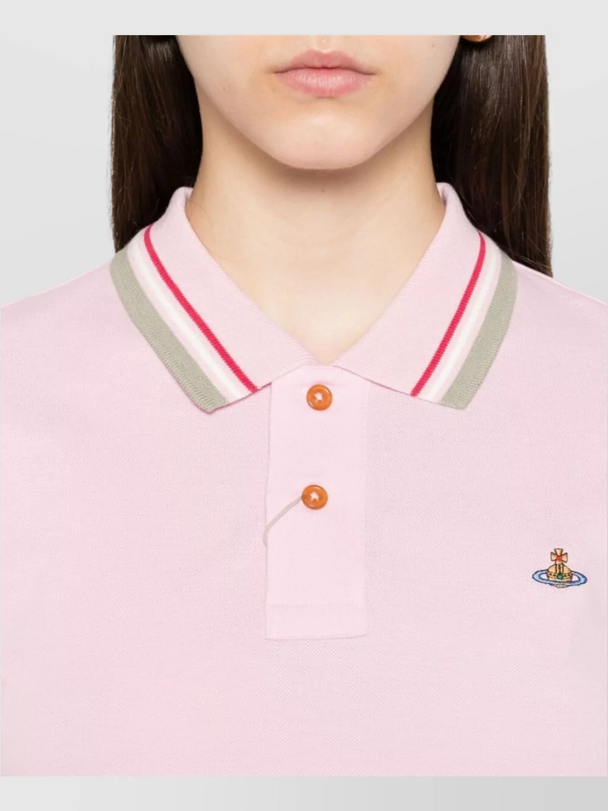 Vivienne Westwood Collared Polo Top Striped Sleeves