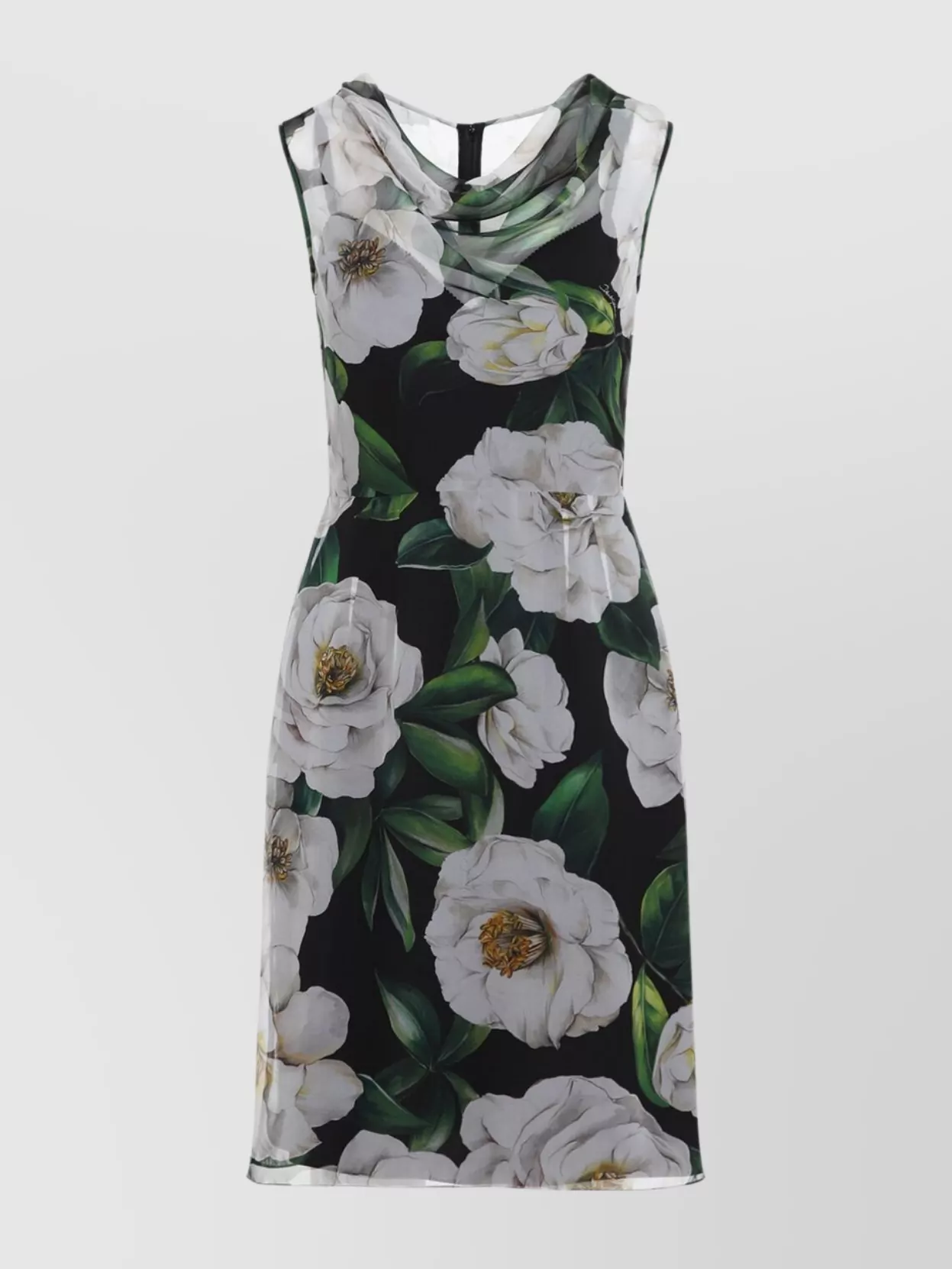 Dolce & Gabbana Silk Dress With Floral Print Dresses Multicolor In Black