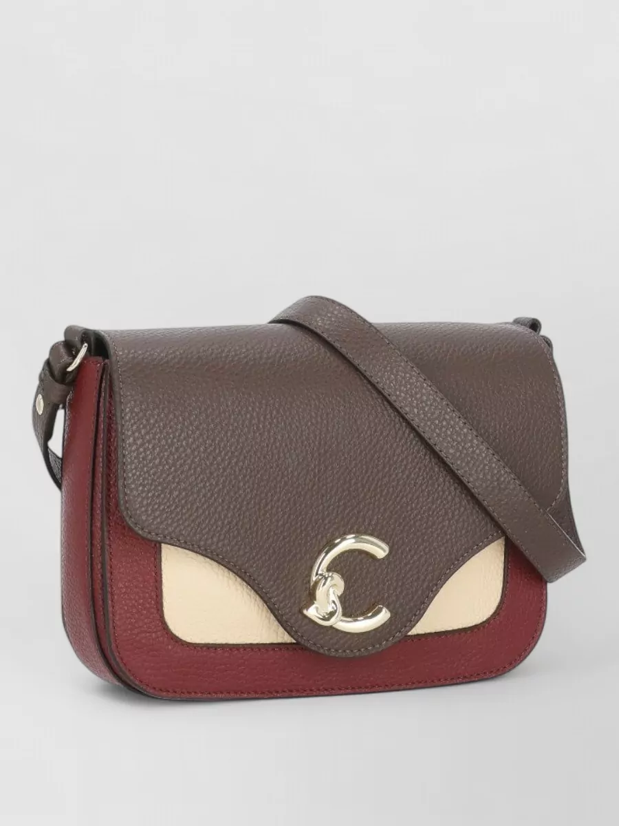 Coccinelle Suede Shoulder Bag Color Block Design