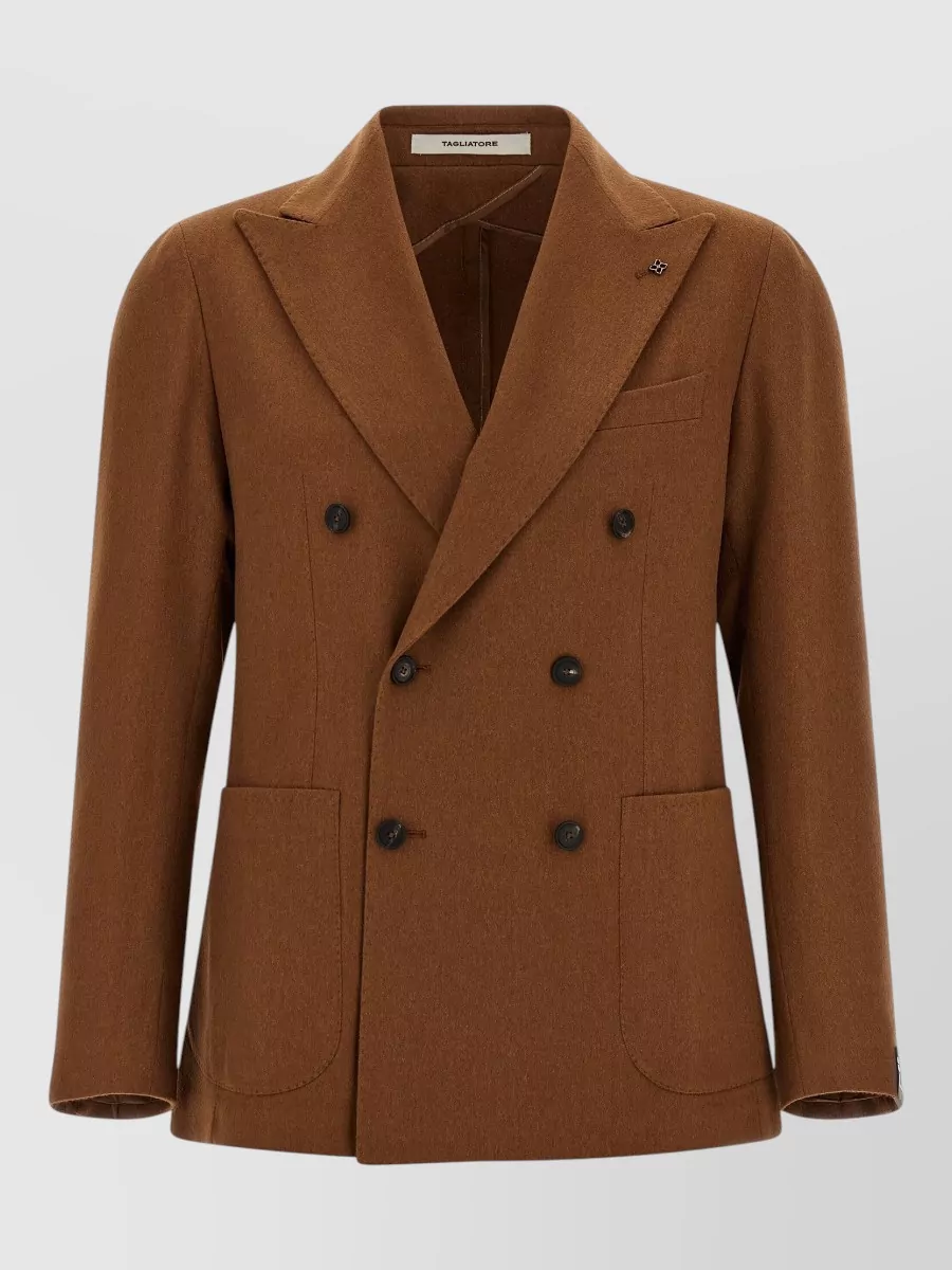 Tagliatore camel hair montecarlo double-breasted blazer