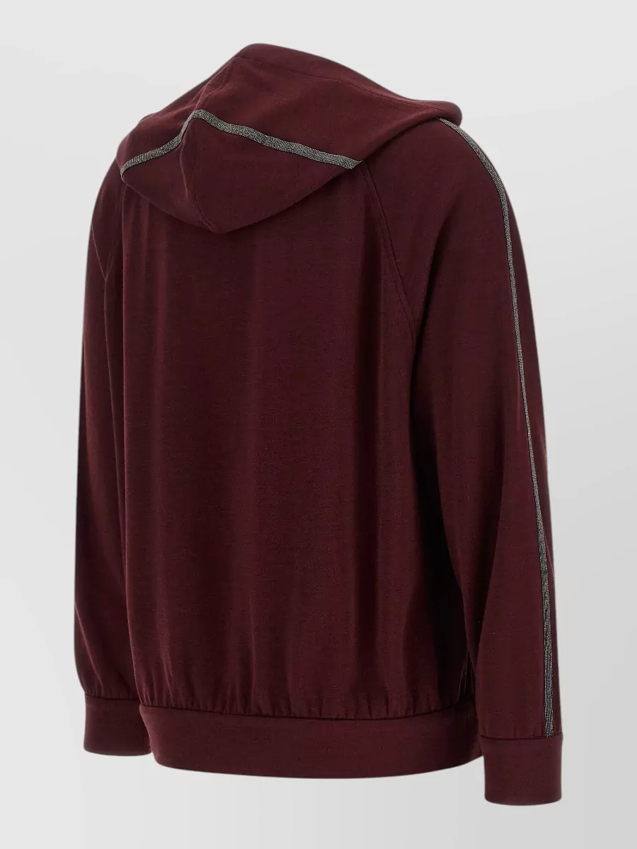 Brunello Cucinelli Silk-Blend Long-Sleeve Zip Hoodie