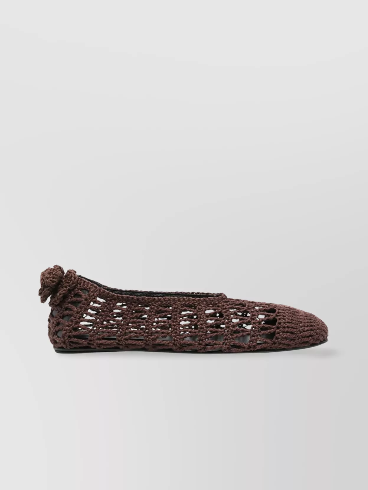 Magda Butrym Square Toe Crochet Ballet Flats With Leather Sole