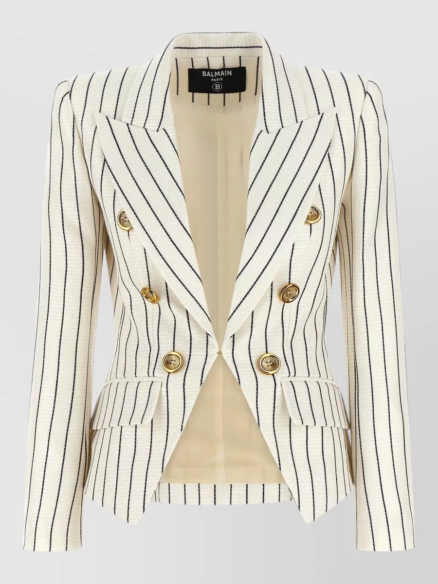 Balmain Couture Fili Double-Breasted Asymmetric Blazer