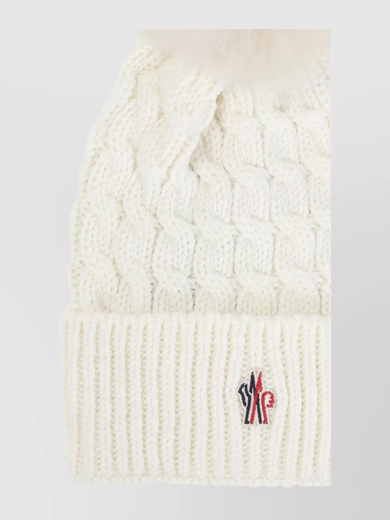 Moncler Cable Knit Tricot Hat And Pom
