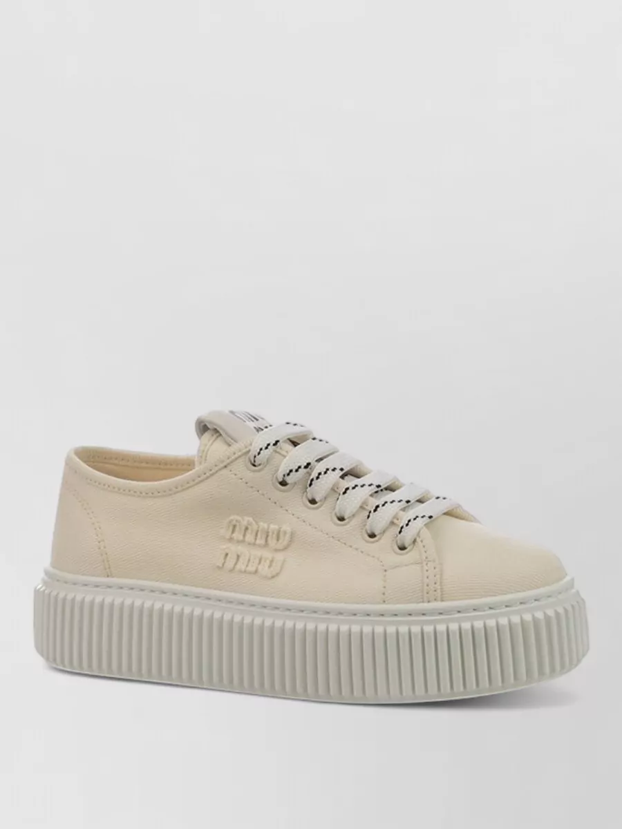 Miu Miu canvas lace-up sneakers