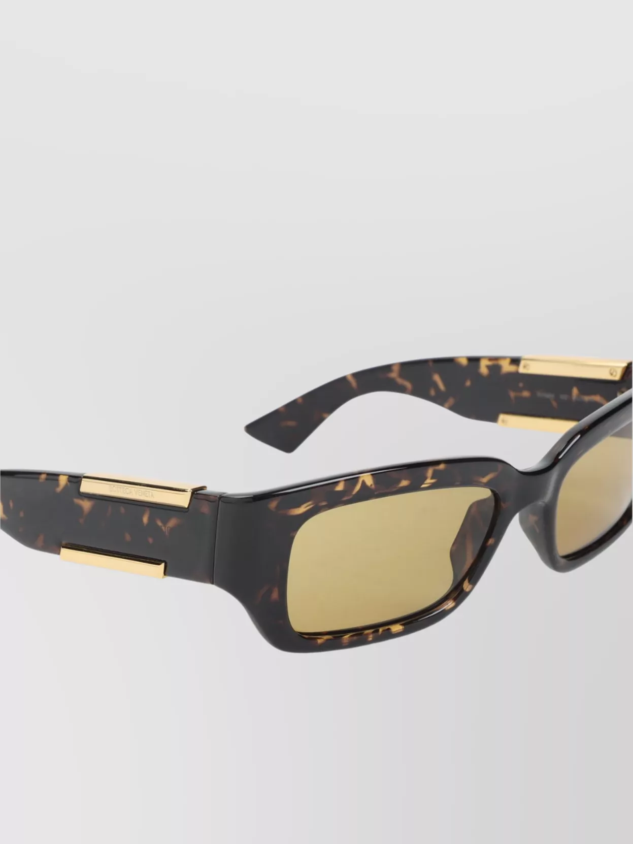 Bottega Veneta Rectangular Acetate Sunglasses Tonal Temples