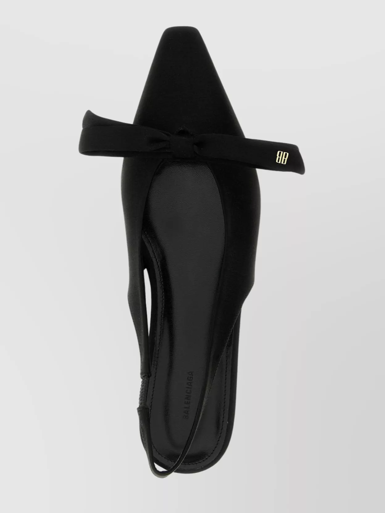 Balenciaga Pointed Toe Slingback Sandals With Bow Detail