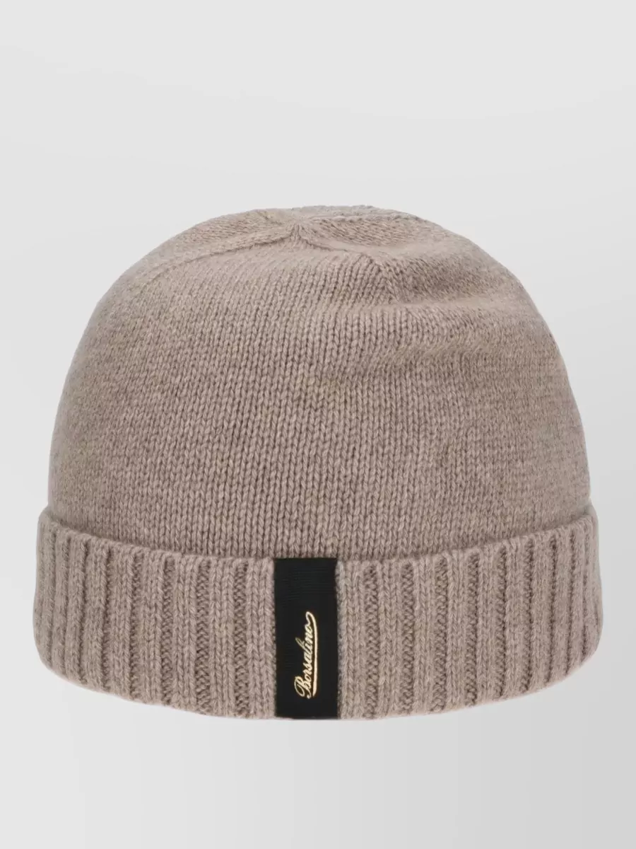 Borsalino Cashmere Ribbed Beanie