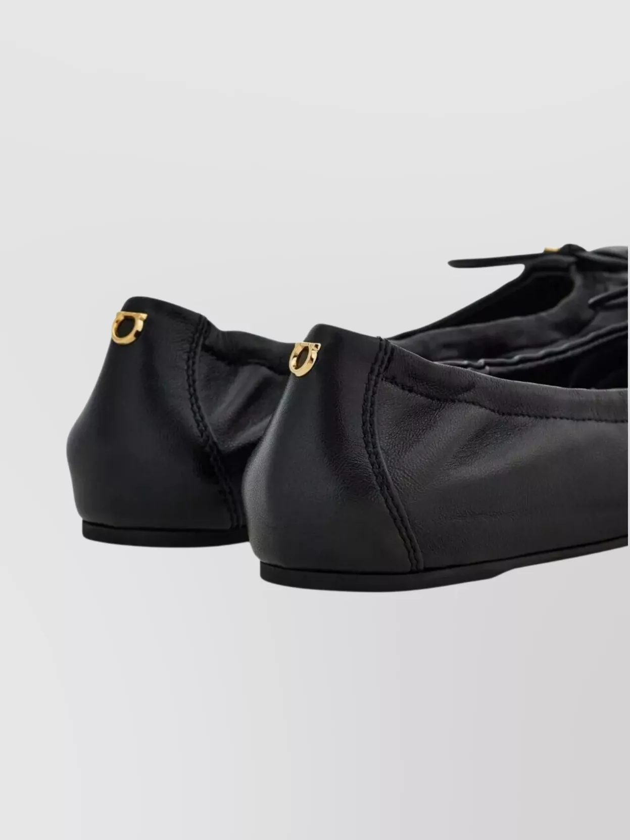 Ferragamo Round Toe Ballerina Flat Bow Detail