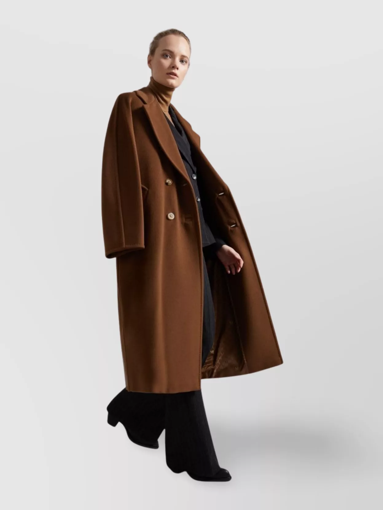 Max Mara Long Double-Breasted Coats Notched Lapels