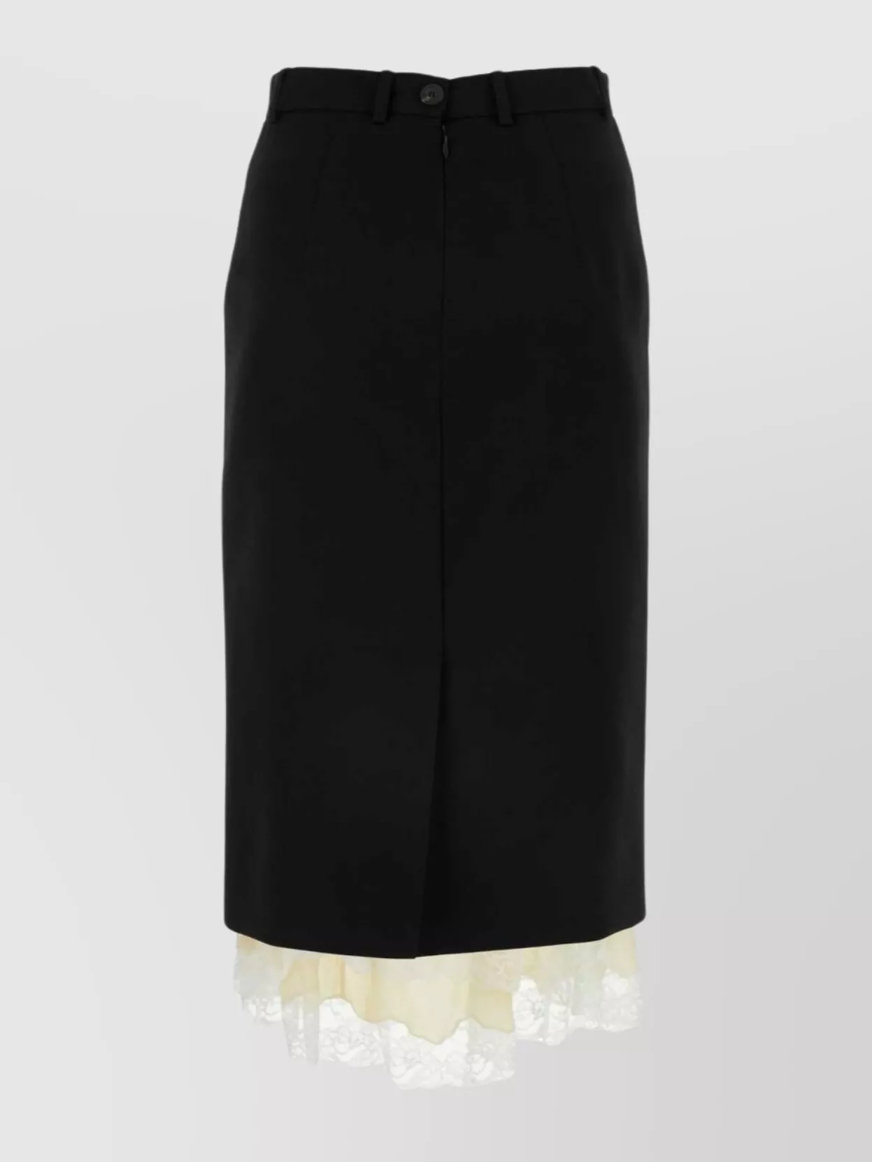 Shop Balenciaga Gabardine Skirt With Lace Hem Detail