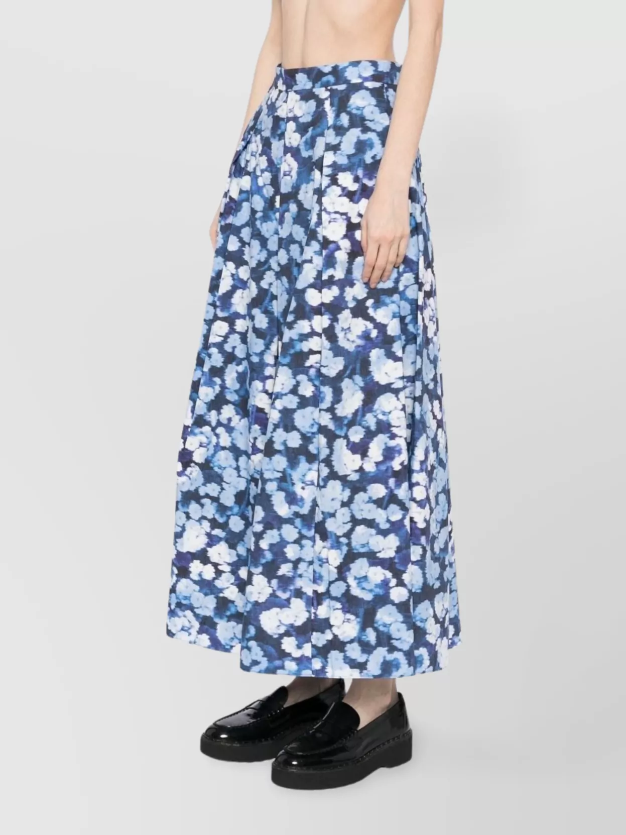 Shop Erdem Graphic Floral High Waist Maxi Skirt In Purple