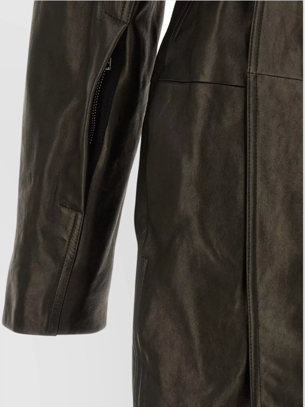 Rick Owens Dracucollar Belted Leather Coat In Black