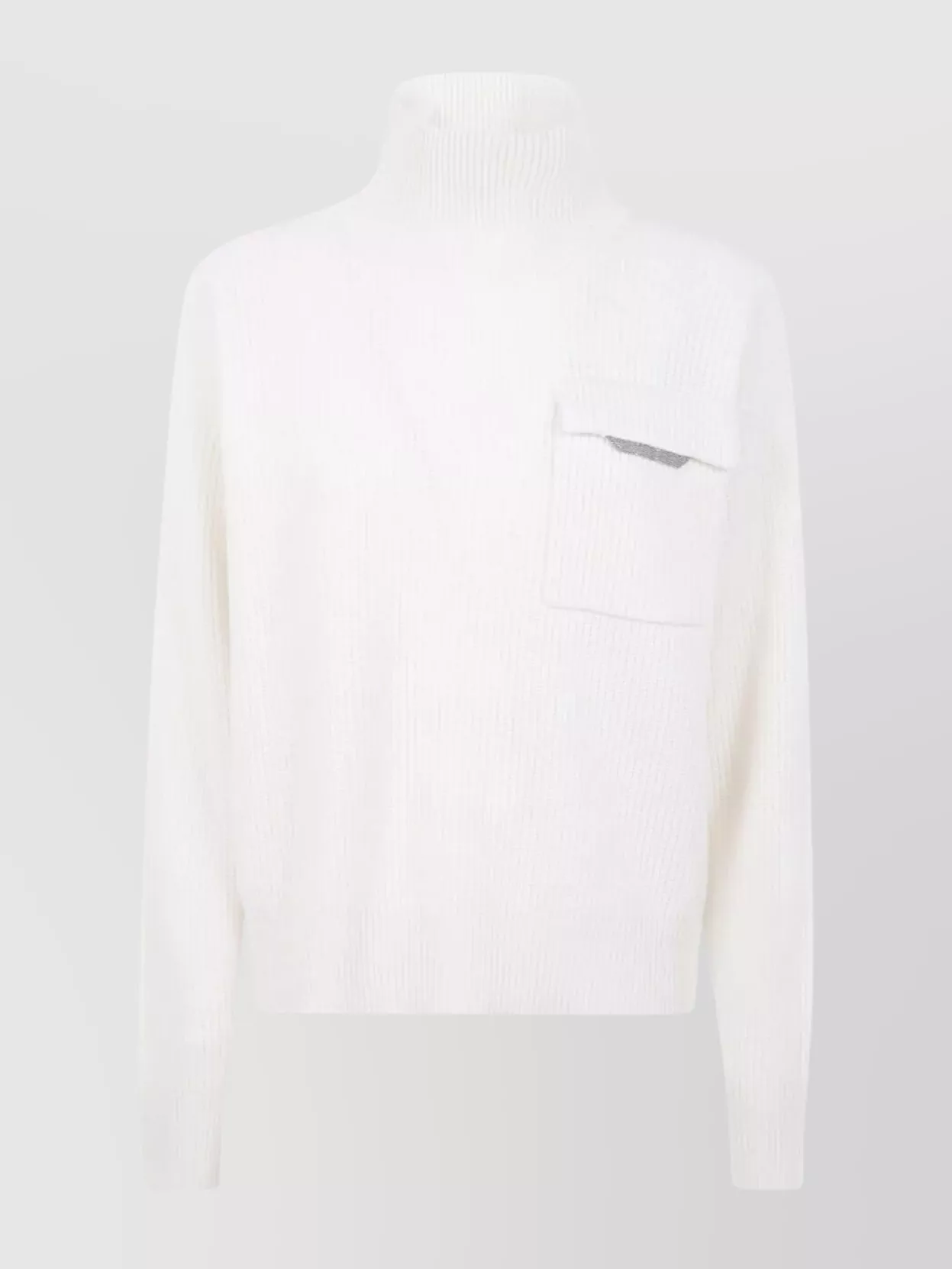 Brunello Cucinelli Chunky Knit Turtleneck Sweater In White