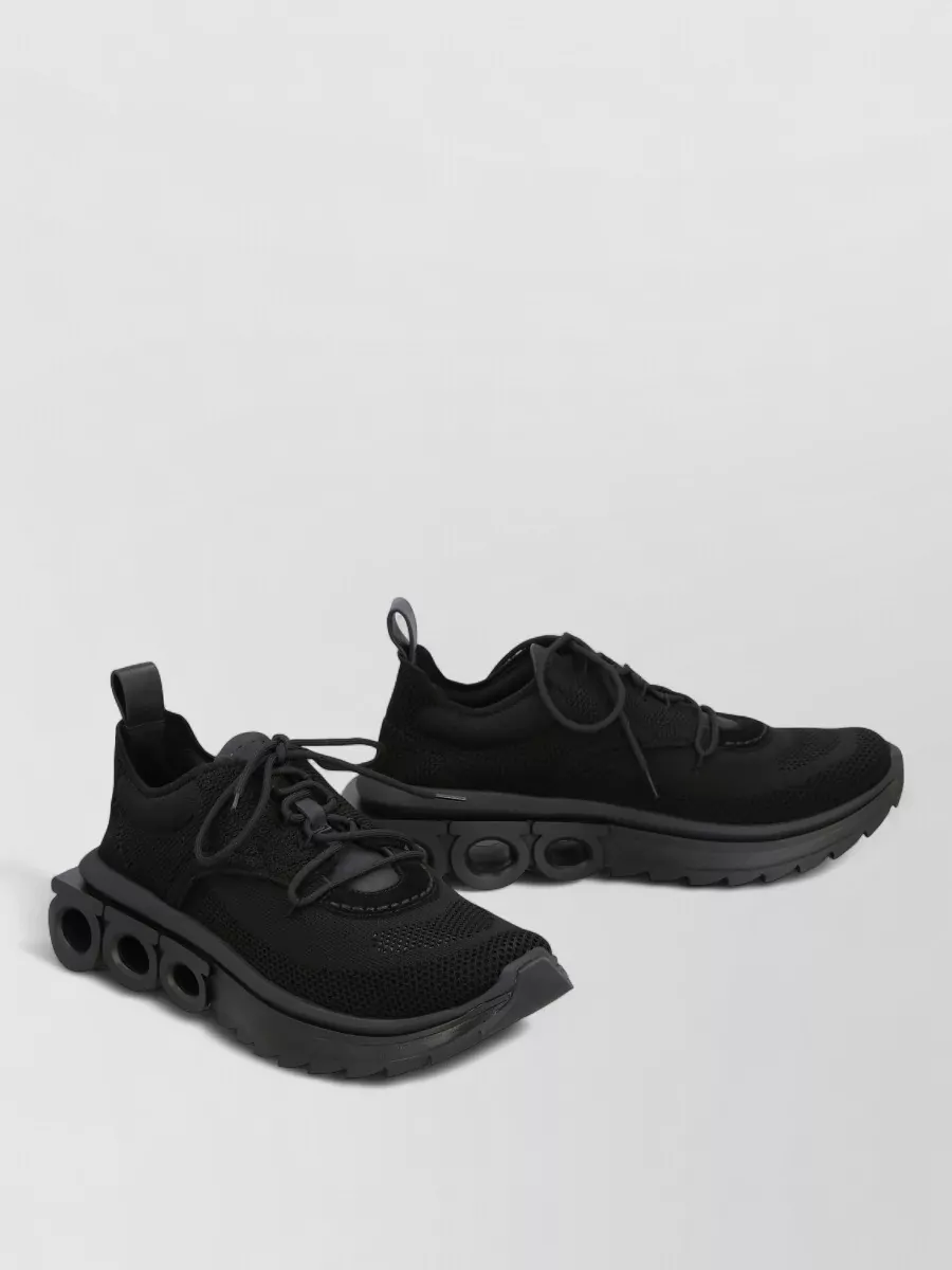 Ferragamo leather lace-up sneakers
