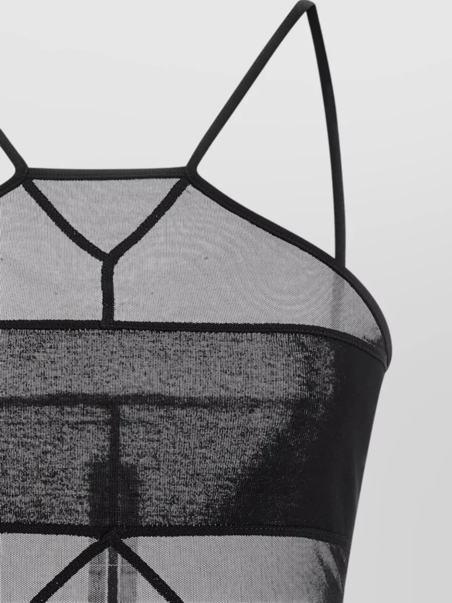Rick Owens Semi-Sheer Stretch Tulle Tank Top