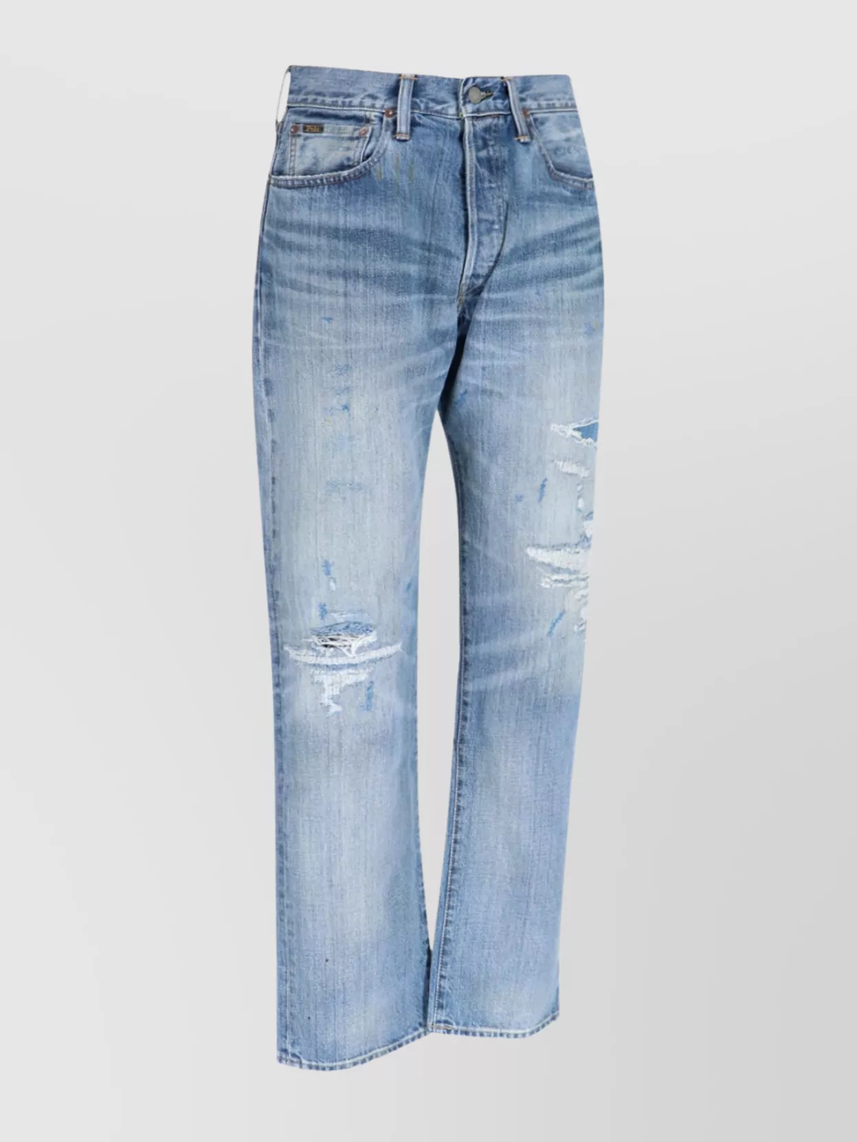 Polo Ralph Lauren Straight Leg Trousers Distressed Finish