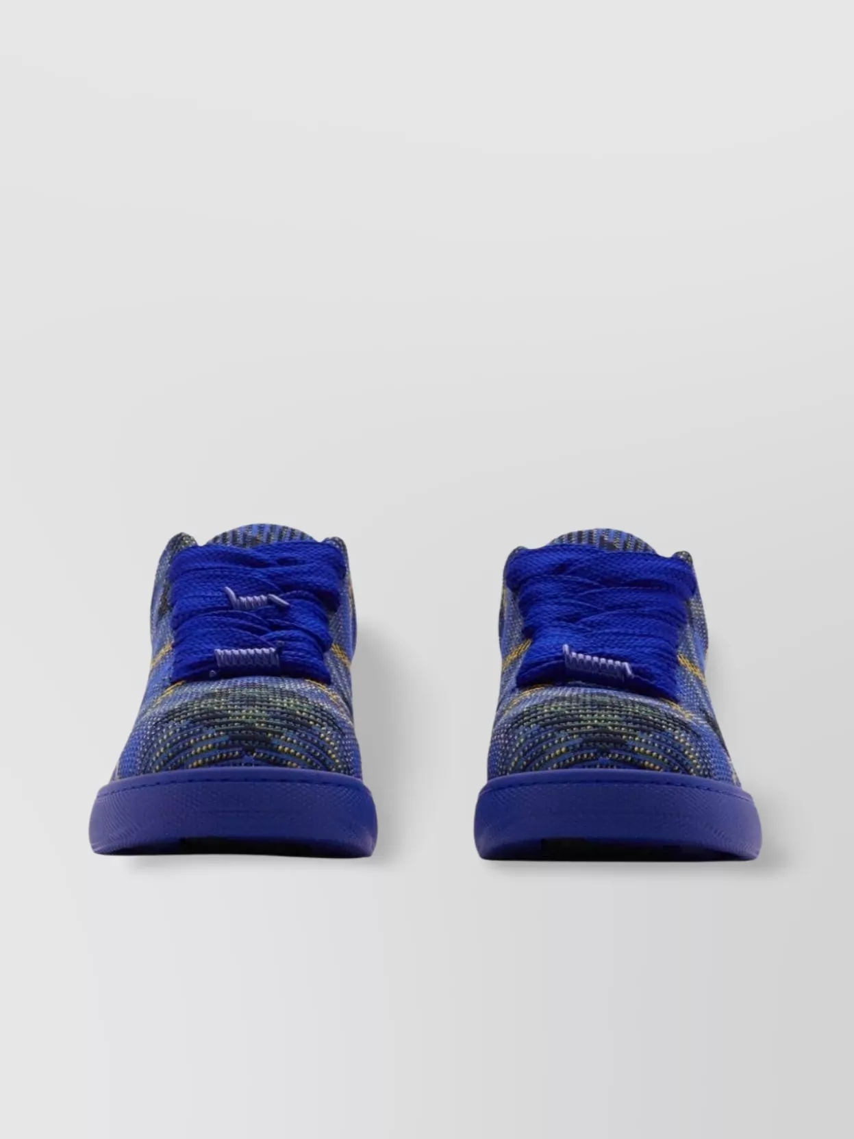 Burberry Low-Top Patterned Round Toe Rubber Sole Sneakers