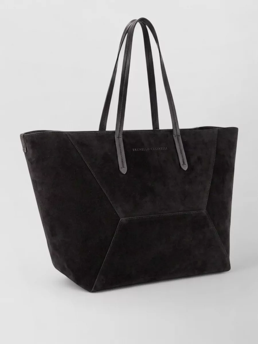 Brunello Cucinelli Monili Suede Leather Tote Bag