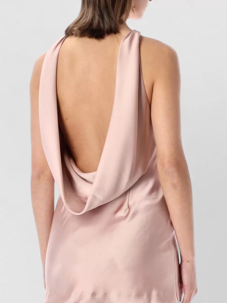 The Andamane Sleeveless Satin Mini Dress