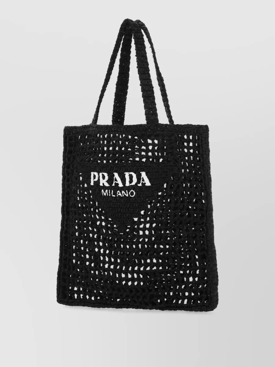 Prada na raffia beach bag