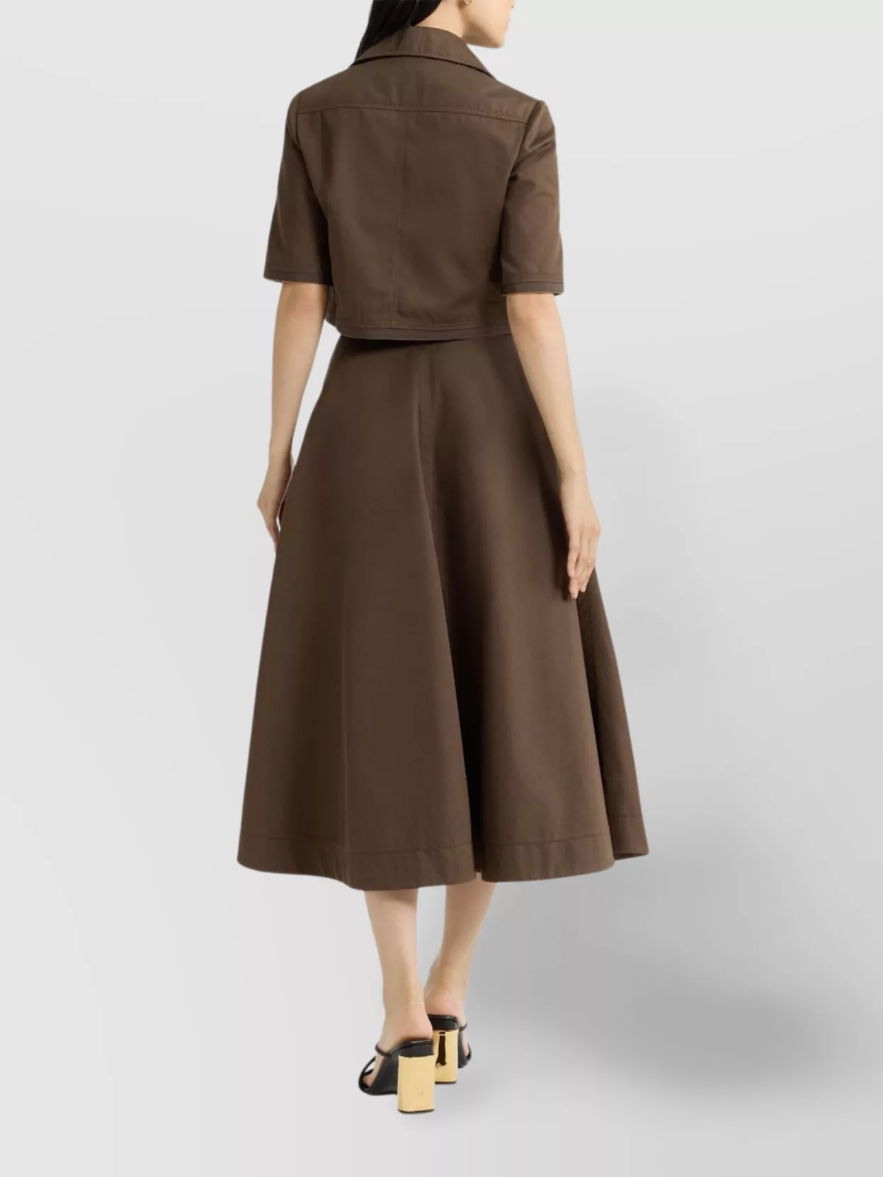 Shop Patou Collar Cropped Jacket Flap Pockets