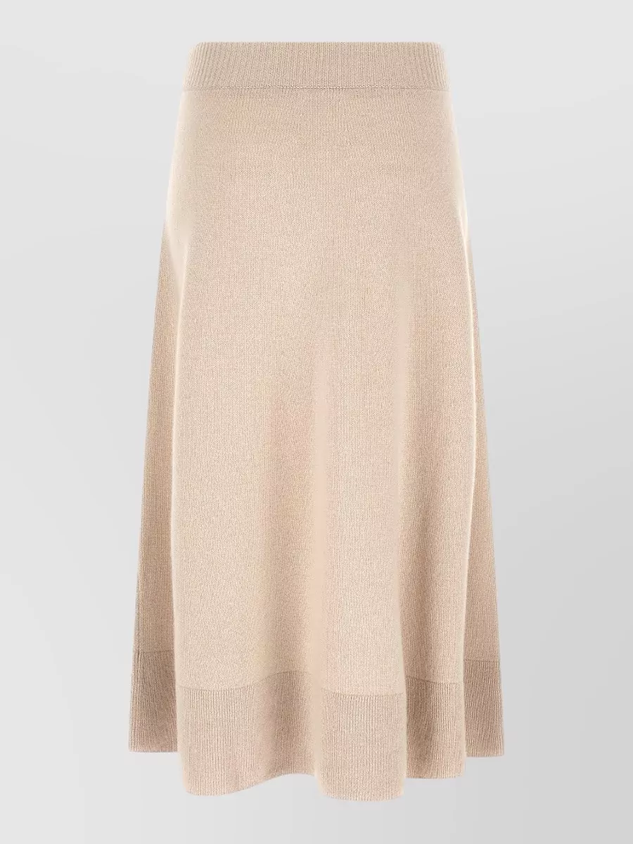 Agnona Cashmere High-Rise Flared Midi Knitted Skirt