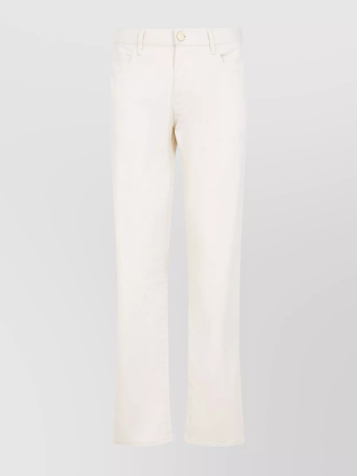 Giorgio Armani Straight-leg Trousers In Luxurious Cotton-silk Blend