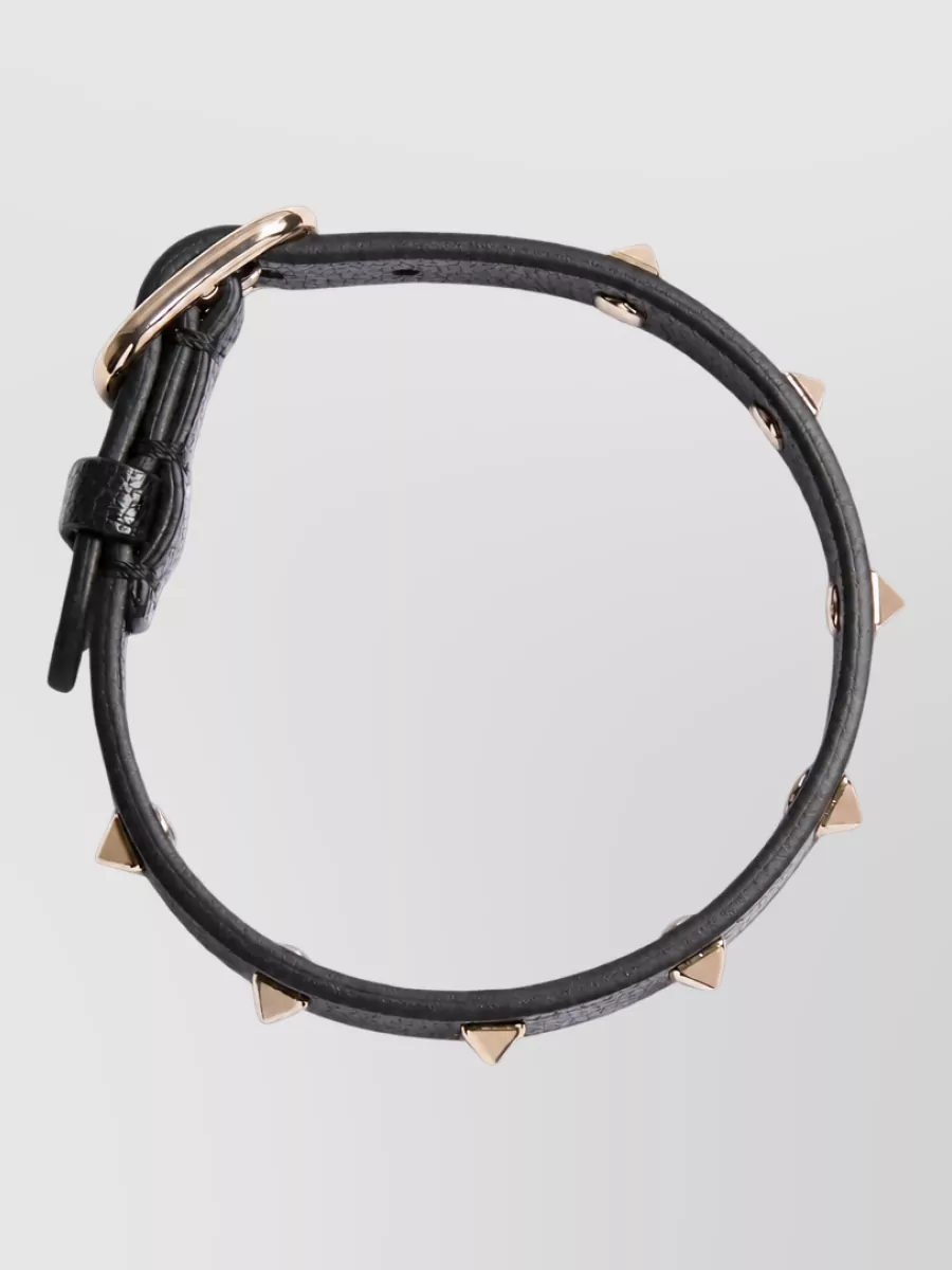 Valentino Leather Spike Bracelet