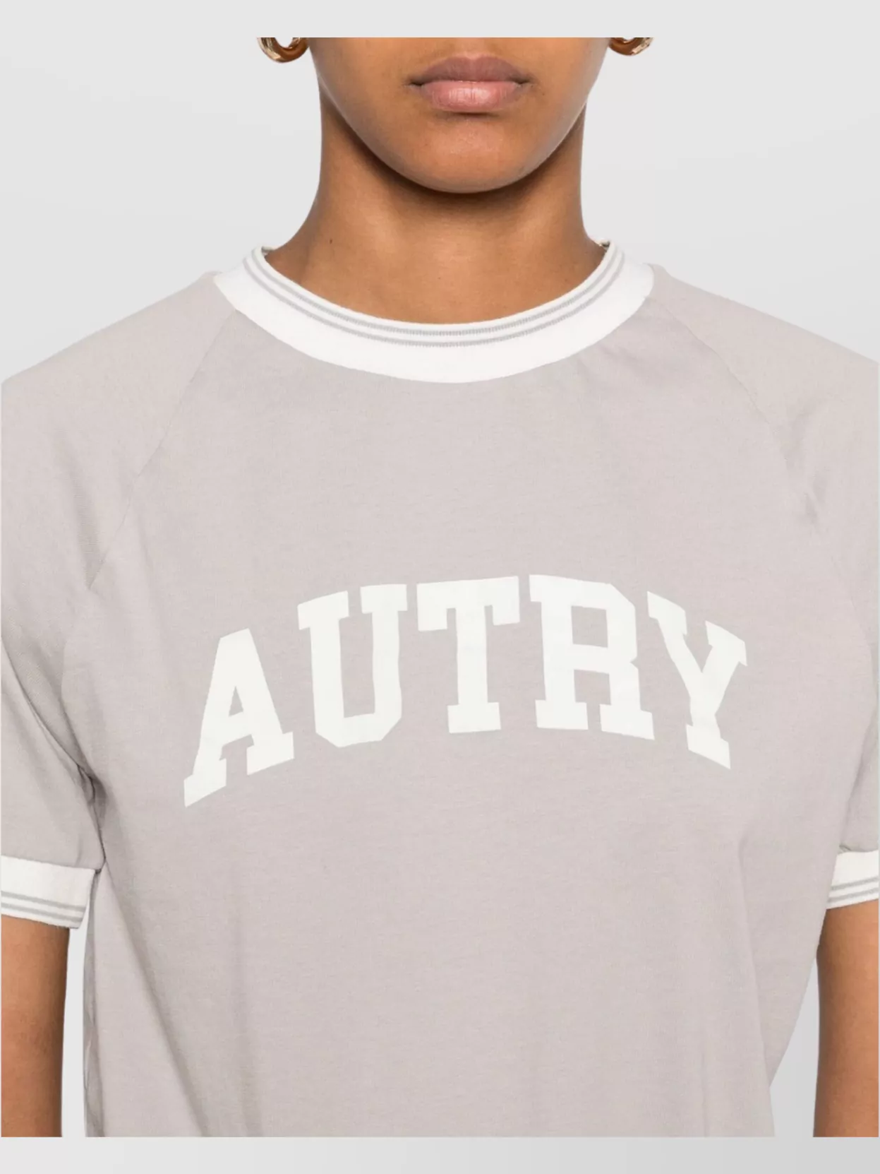 Autry Crew Neck Logo-print T-shirt With Stripe Trim