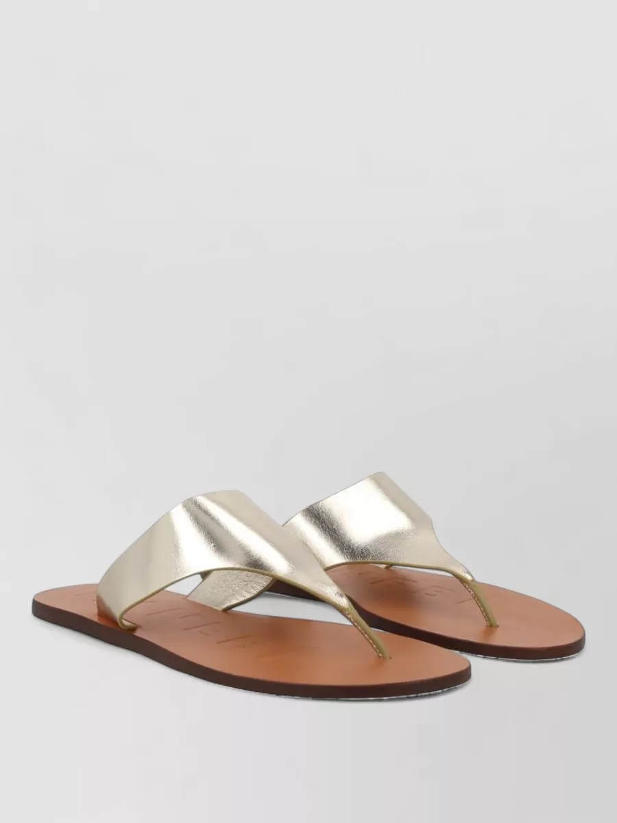 Manebi Leather Toe-Post Sandals