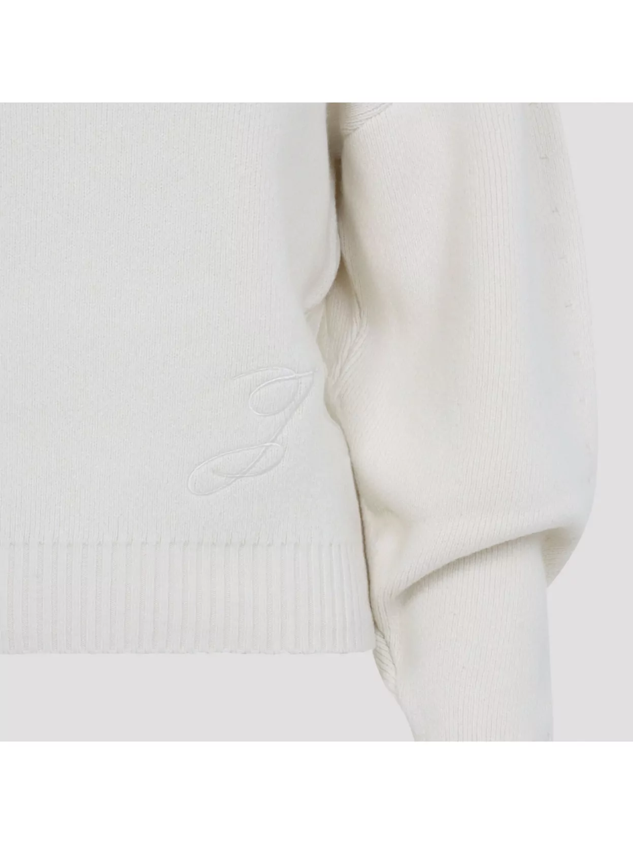 Jacquemus Off White Virgin Wool La Maille Pallone Pullover In White