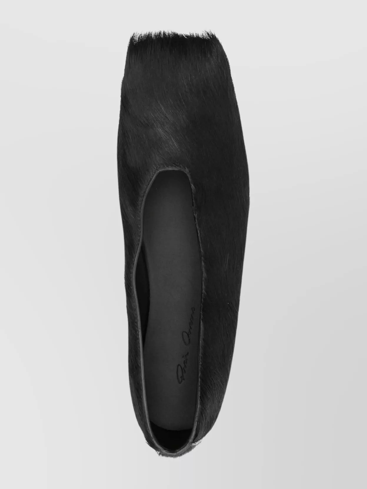 Rick Owens Flat Sole Leather Ballerina Shoes