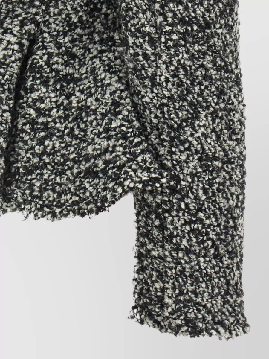 Alberta Ferretti Bouclé high-neck peplum jacket