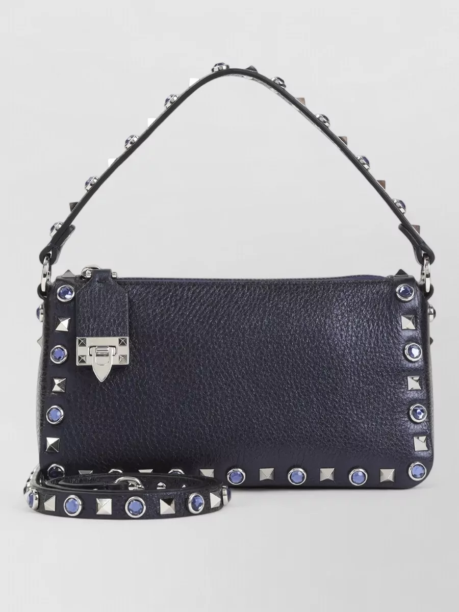 Valentino Garavani rockstud spike small leather clutch bag