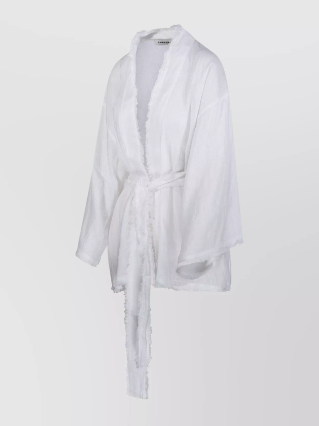 P.a.r.o.s.h Kimono Belted Waist Frayed Edges