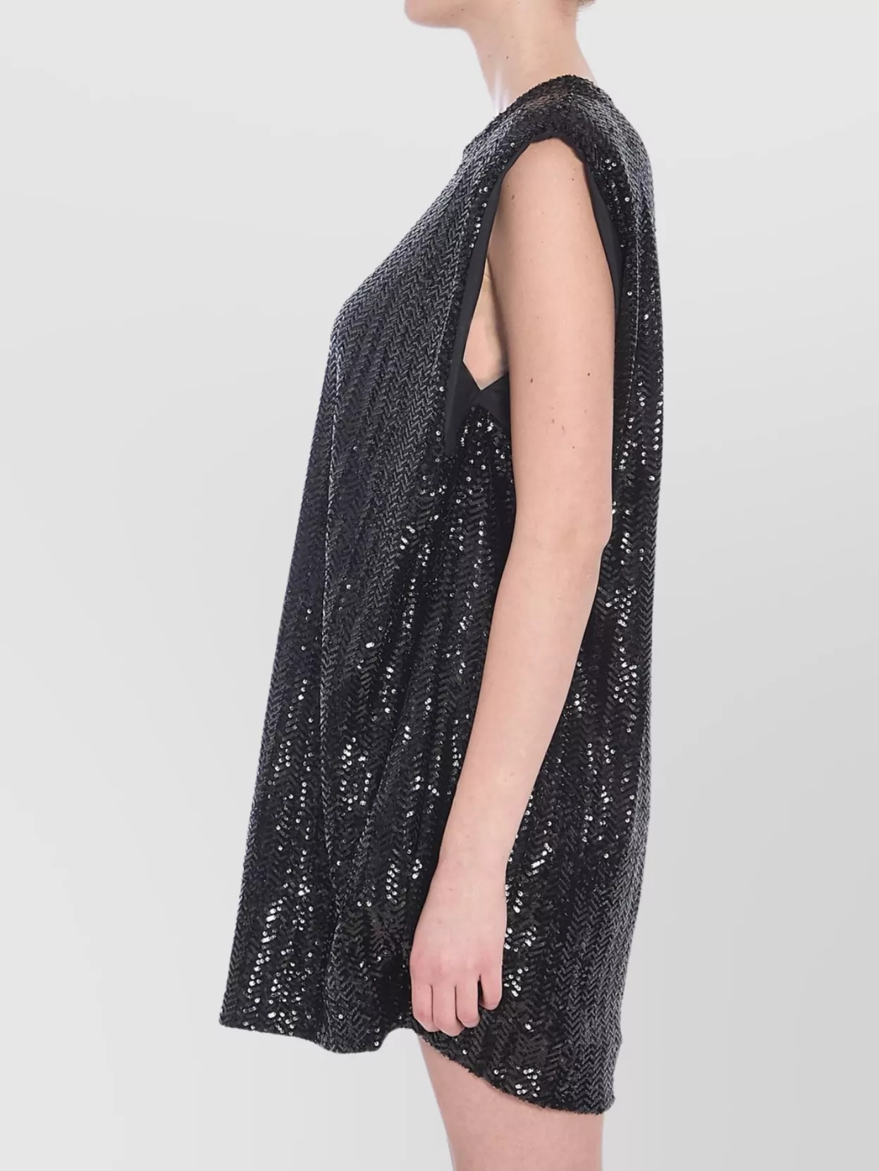Golden Goose Sequined Mini Dress With Star Detail In Black