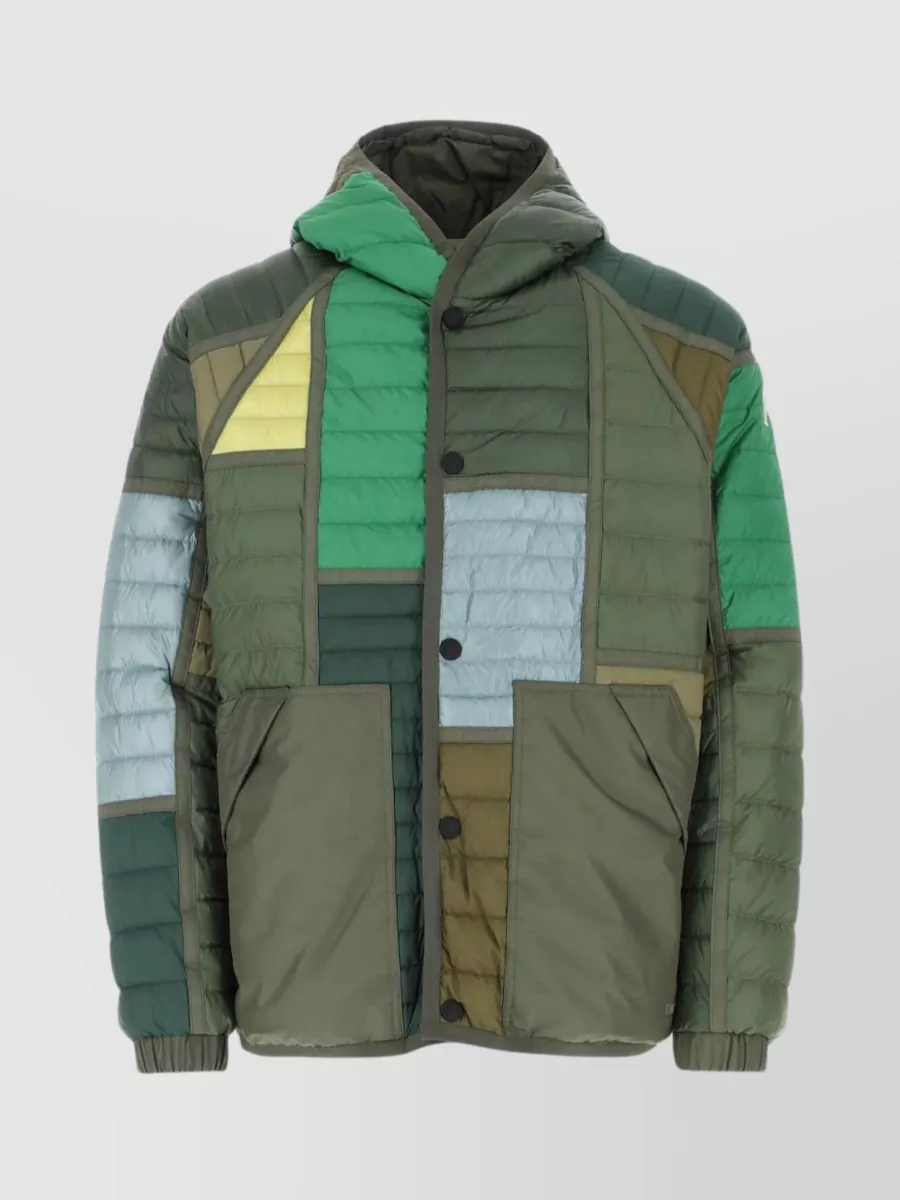 Shop Moncler Dynamic Hooded Down Jacket In Green