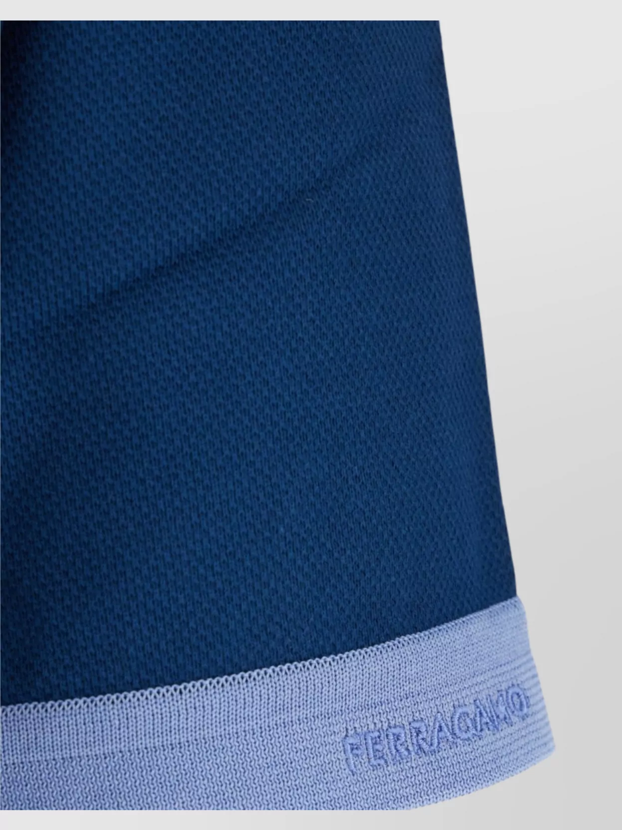 Ferragamo Polo Shirt With Contrasting Sleeve Detail In Blue