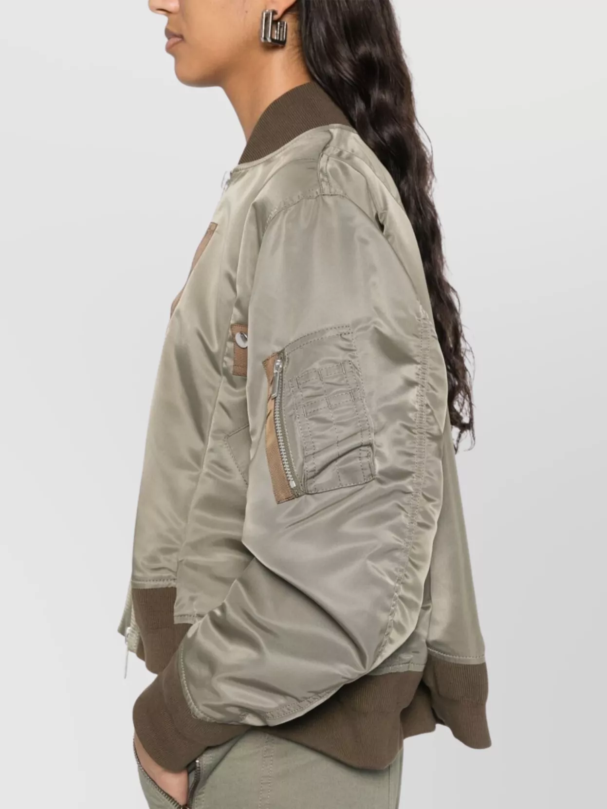 Sacai Bomber Jacket With Sleeve Zip Pocket