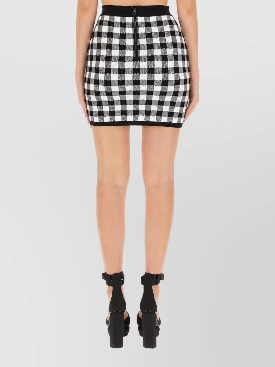 Balmain Vichy Fitted Skirt