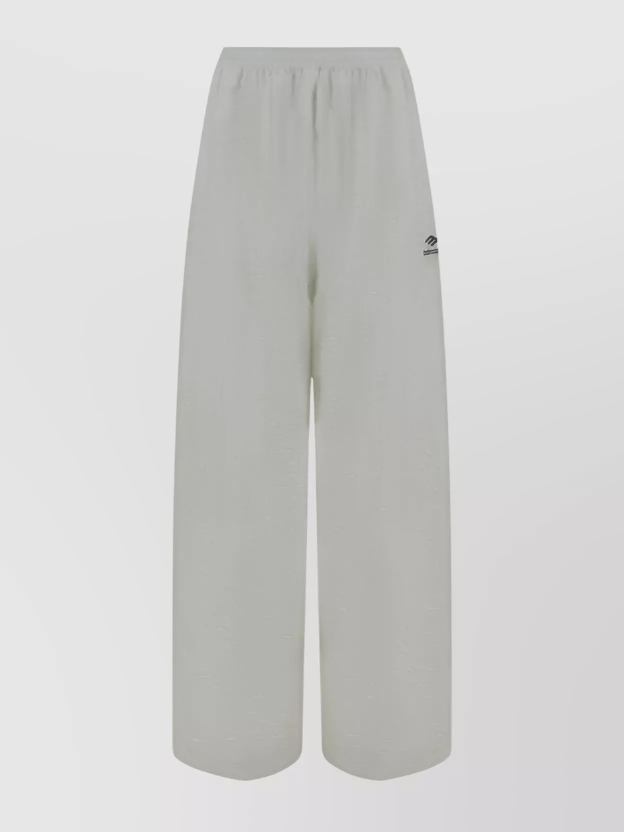 Shop Balenciaga High-waisted Wide Leg Cotton Sweatpants Pockets In Grey