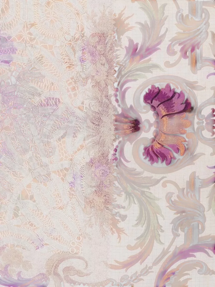 Pierre Louise Mascia Silk Stole Floral Print Fringed Edges